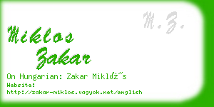 miklos zakar business card